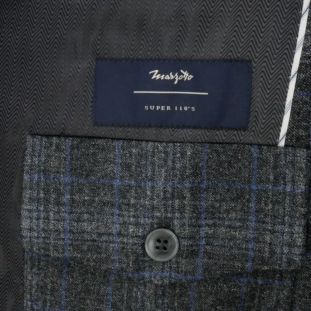 Joseph Abboud Sport Coat Mens 44S Gray Window Pane Plaid Wool Blazer Jacket